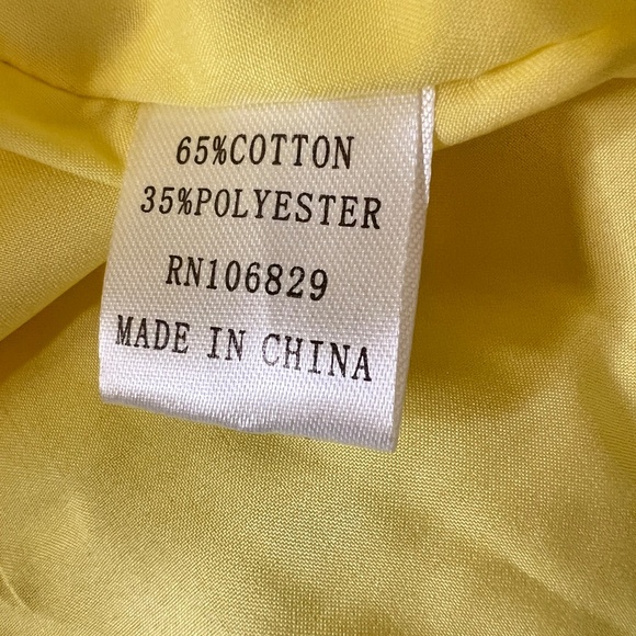 #A127 Nancy New York Yellow feminine flirty Puff Sleeve Ruffle Dress NWT  L - Picture 6 of 10